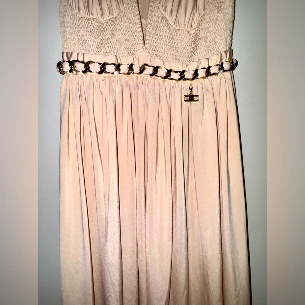 NWT ELISABETTA FRANCHI LIGHT PINK HIGH LOW DRESS SIZE 46 NA264